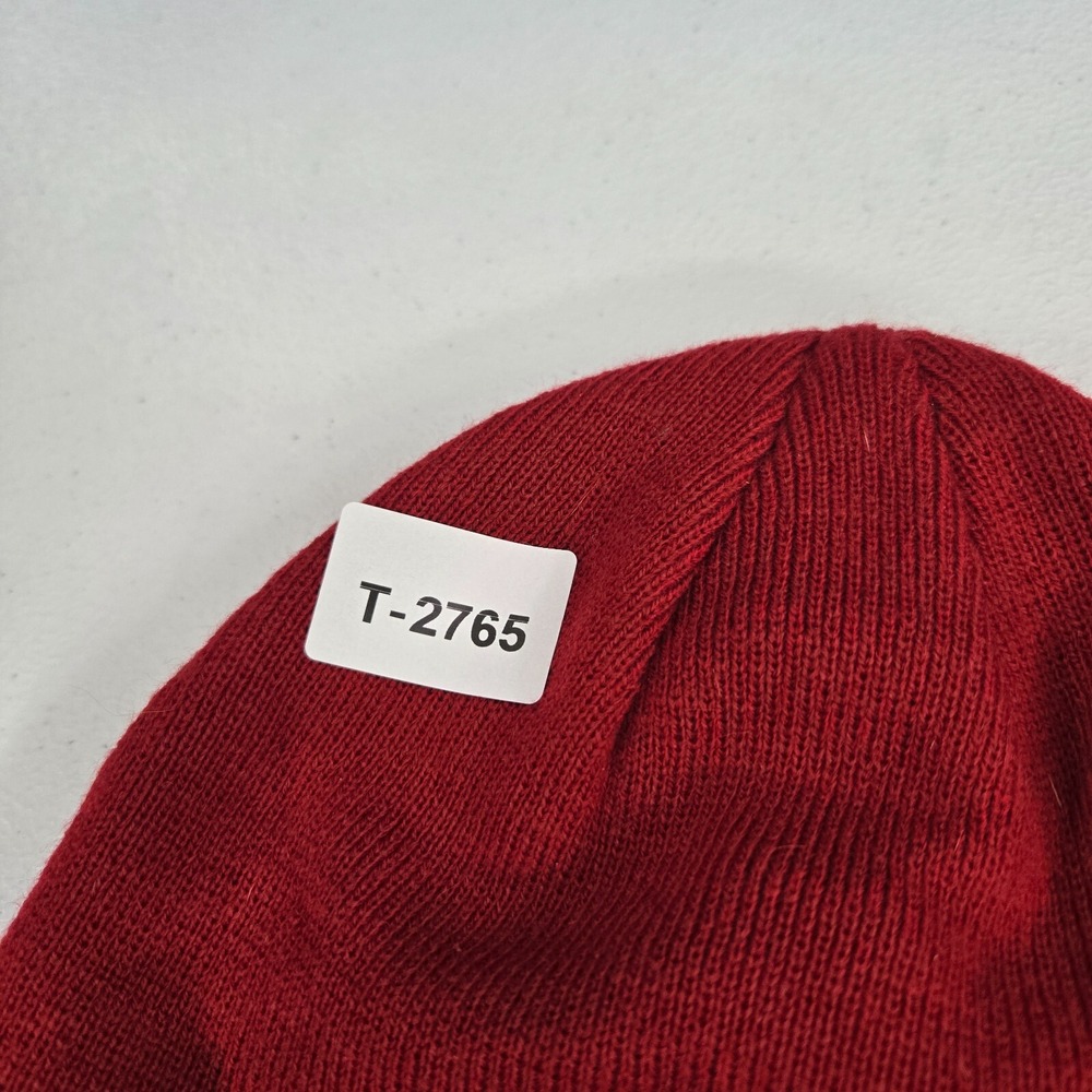 DC Shoes Men Hat One Size Red Beanie Knit Acrylic Logo Patch Adult Casual - Picture 2 of 7